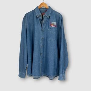 Historic Montana Bar Miles City Embroidered Western Cotton Button Down XL